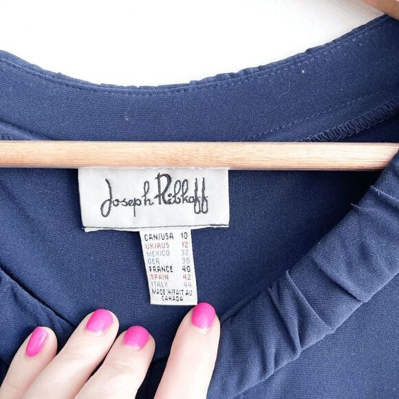 Joseph Ribkoff Womens Tunic Blouse Sweater 3/4 Sleeve Scoop Neck Blue Size 10 - Picture 6 of 6